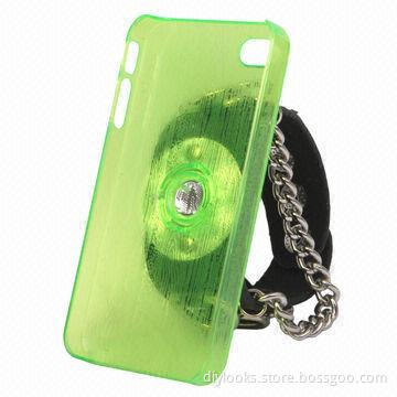 Most Fashion Punk Style 2-in-1 Rotary Leather Bracelet Trees Textures Plastic Case for iPhone 4/4S